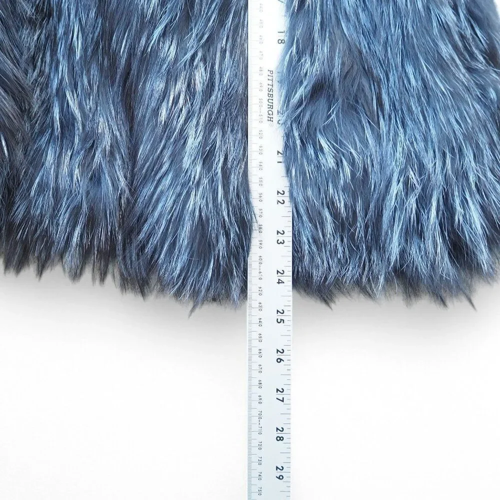 Linda Richards Genuine Silver Fox Fur Hooded Vest FK-67 Women's‎ Medium (M)